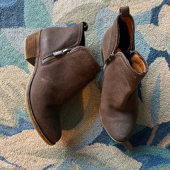 Lucky Brand Shoes - Lucky Brand Double Zip Suede Booties